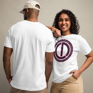 White Tee with Circular Graphic